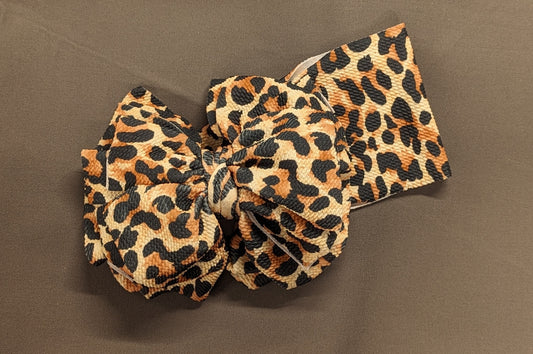 Leopard Print Jumbo Bow Headband