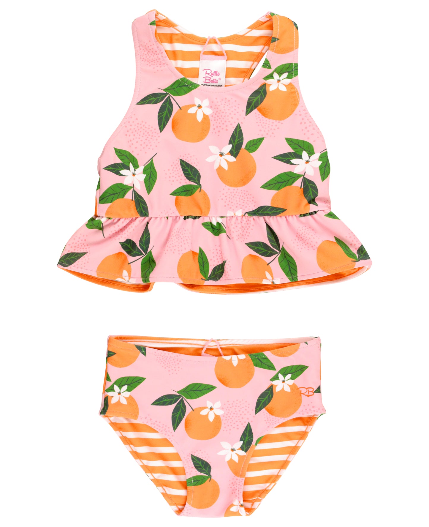 Orange You The Sweetest Reversible Peplum Tankini (RTS)