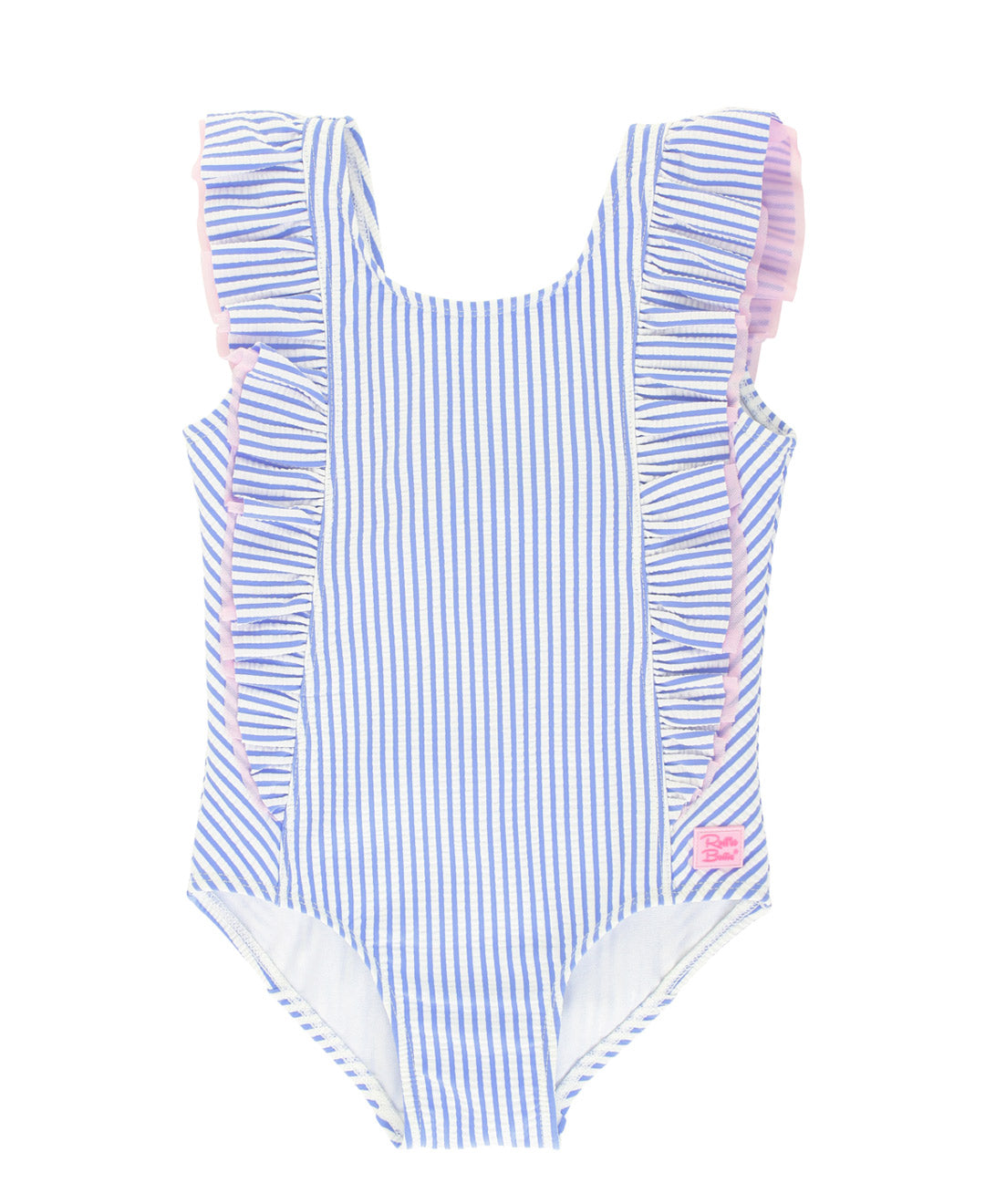 Periwinkle Blue Seersucker Waterfall One Piece (RTS)