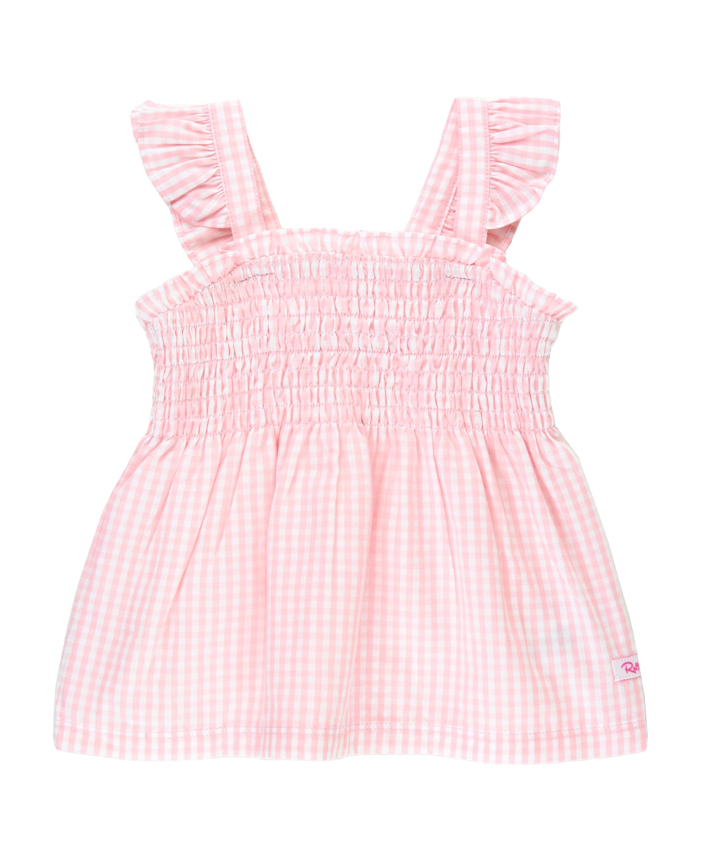 Pink Gingham Smocked Tank Top (RTS)