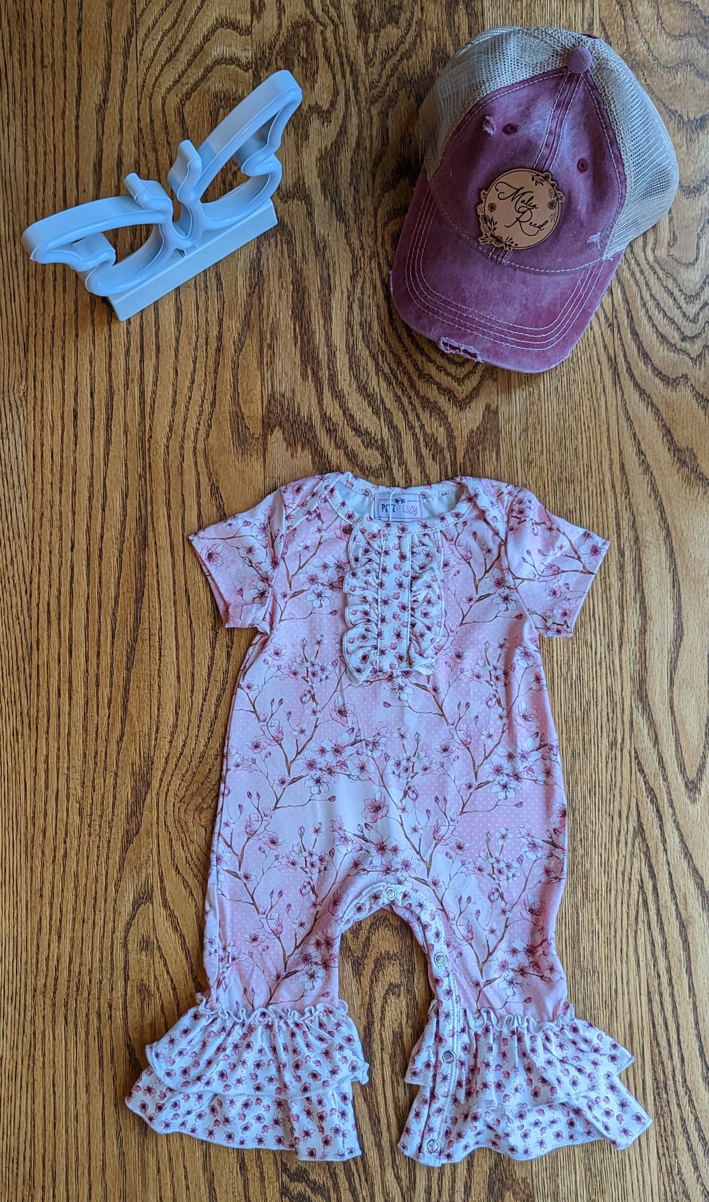 Cherry Blossom Cutie Romper 0-3m (RTS)